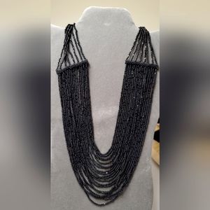 GORGEOUS black beaded statement Necklace